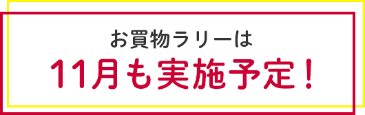 お買物ラリーは11月も実施予定！