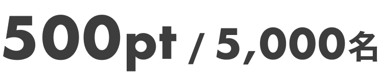 500pt / 5,000名