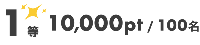 1等 10,000pt / 100名