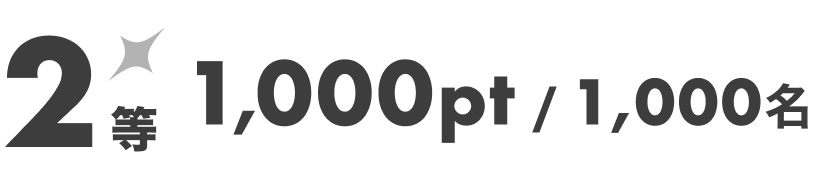 2等 1,000pt / 1,000名