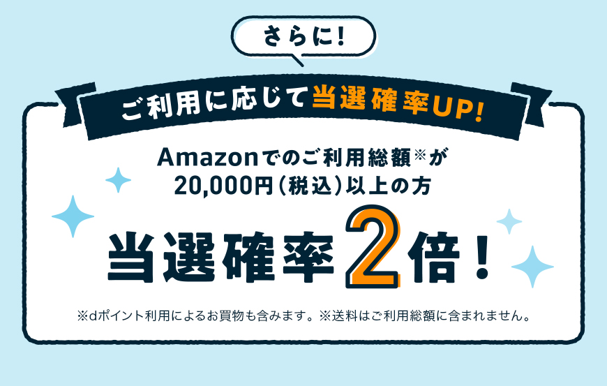 3,000名さまに当たる！Amazonでのお買物でdポイント10,000ポイント還元キャンペーン