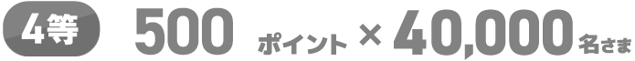 4等 500ポイント×40,000名さま