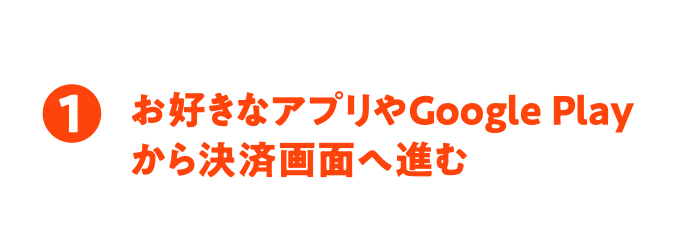 (1)お好きなアプリやGoogle Playから決済画面へ進む