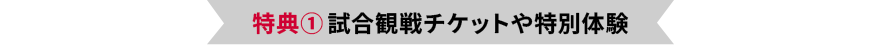 特典①試合観戦チケットや特別体験