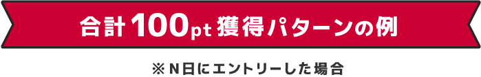 合計100pt獲得したパターンの例※N日にエントリーした場合