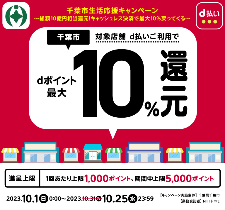 千葉市生活応援キャンペーン～総額10億円相当還元！キャッシュレス決済