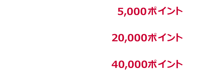 1回あたり上限5,000ポイント 1か月あたり上限20,000 期限中上限40,000ポイント