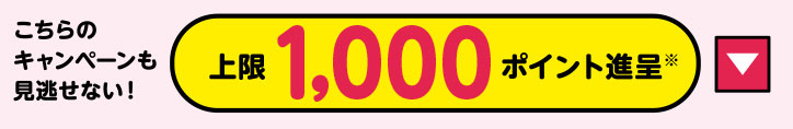 こちらのキャンペーンも見逃せない！上限1,000ポイント進呈※