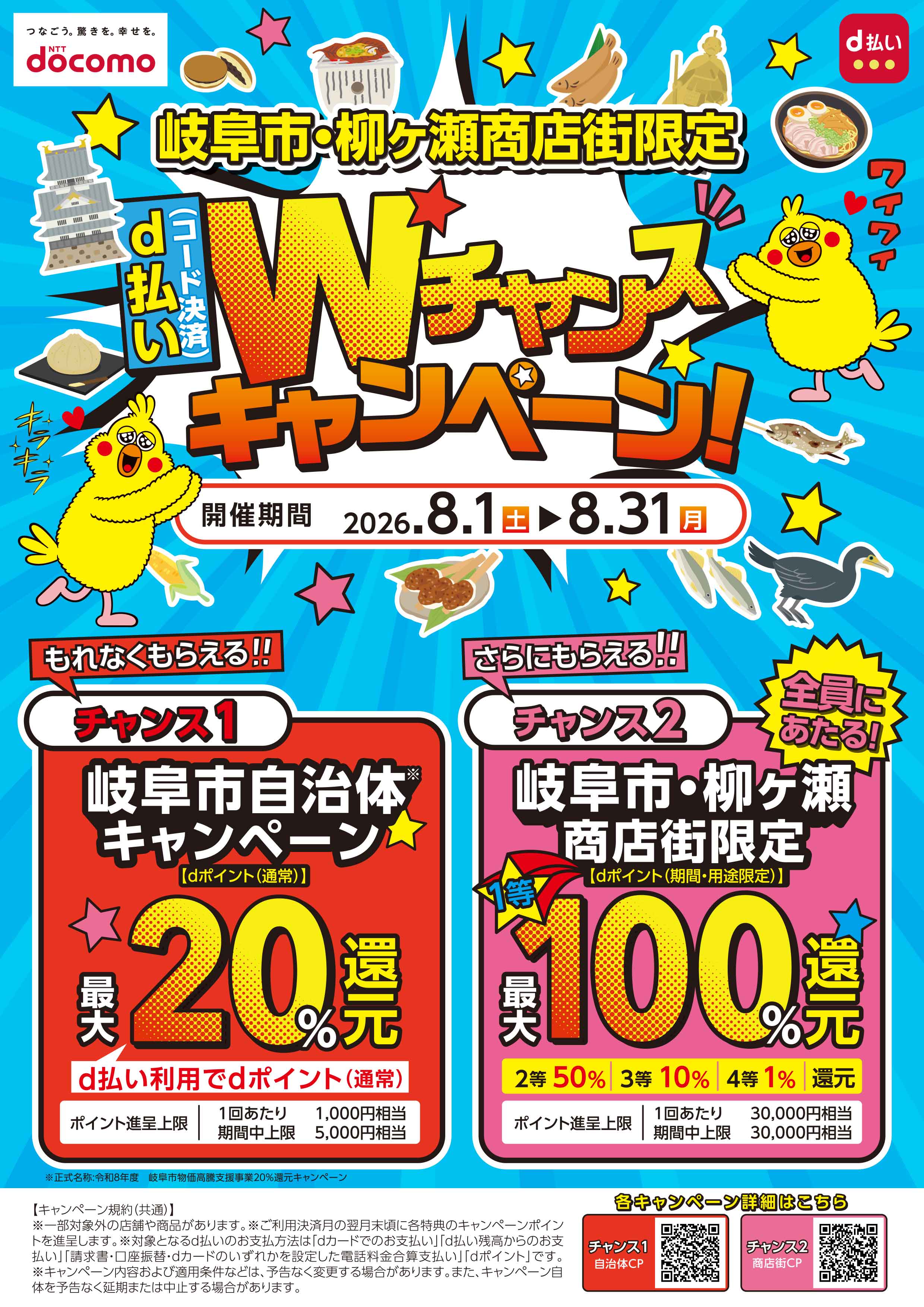 岐阜市・柳ケ瀬商店街限定！！d払いでお得にお買物を楽しもうキャンペーン