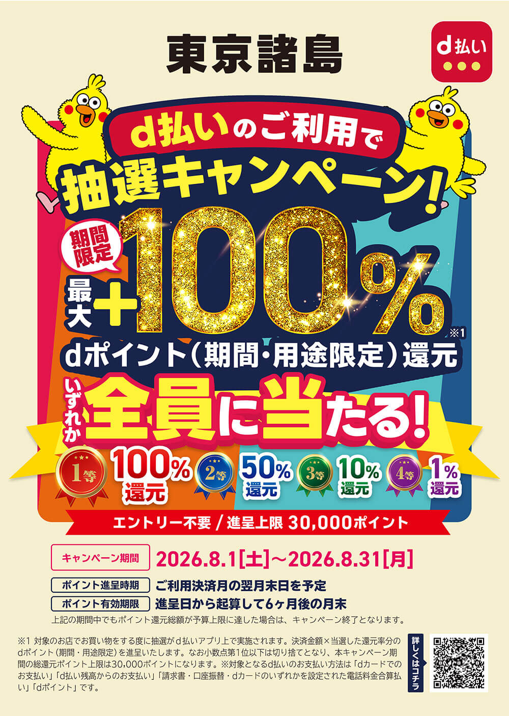 【第2弾】東京諸島限定！！d払いでお得にお買い物を楽しもうキャンペーン