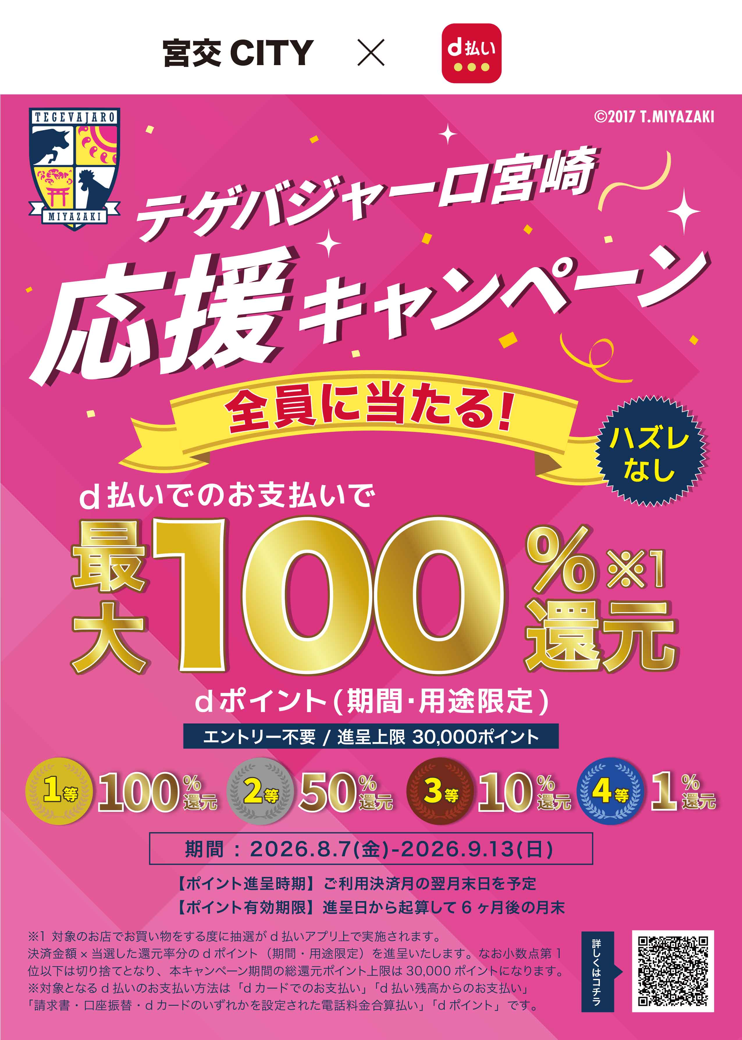 テゲバジャーロ宮崎×宮交city応援キャンペーン！d払いでお得にお買物を楽しもう