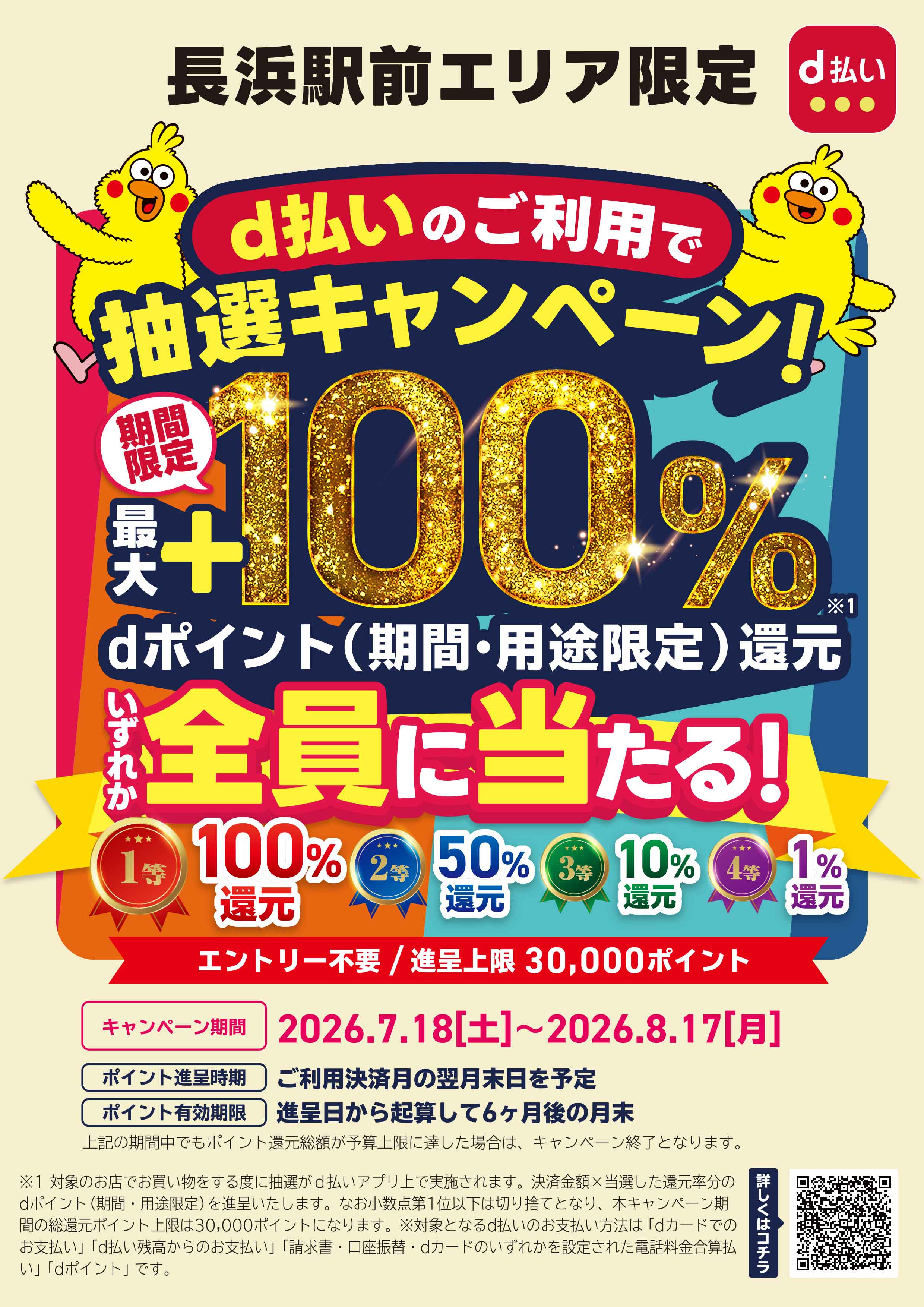 長浜駅前エリア限定！！d払いでお得にお買物を楽しもうキャンペーン