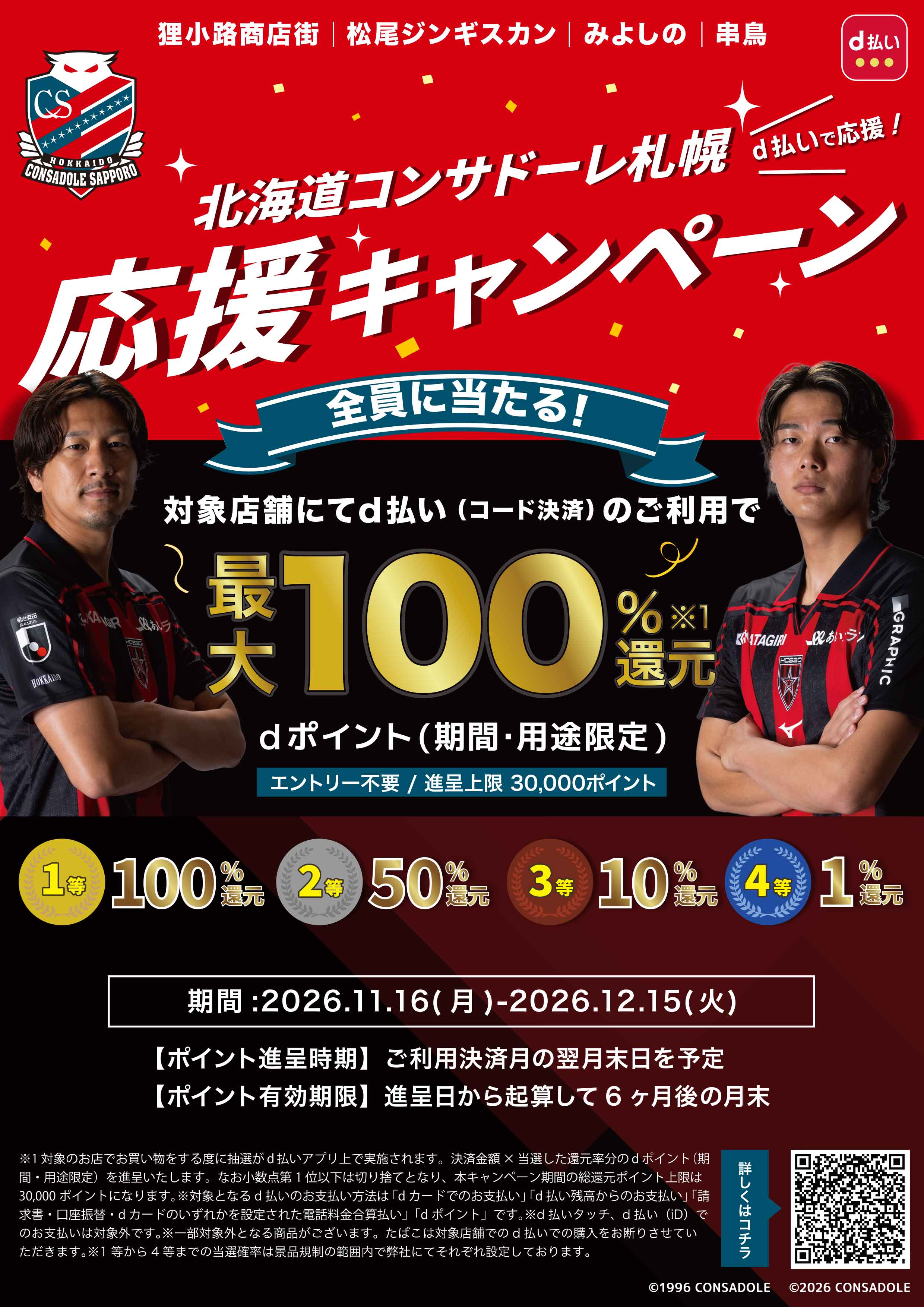 d払いで応援！北海道コンサドーレ札幌応援キャンペーン