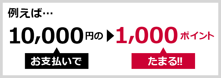 例えば… 4,000円のお支払いで▶1,000ポイントたまる！！