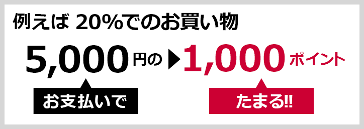 例えば… 中小でのお買い物 2.500円のお支払いで▶500ポイントたまる！！