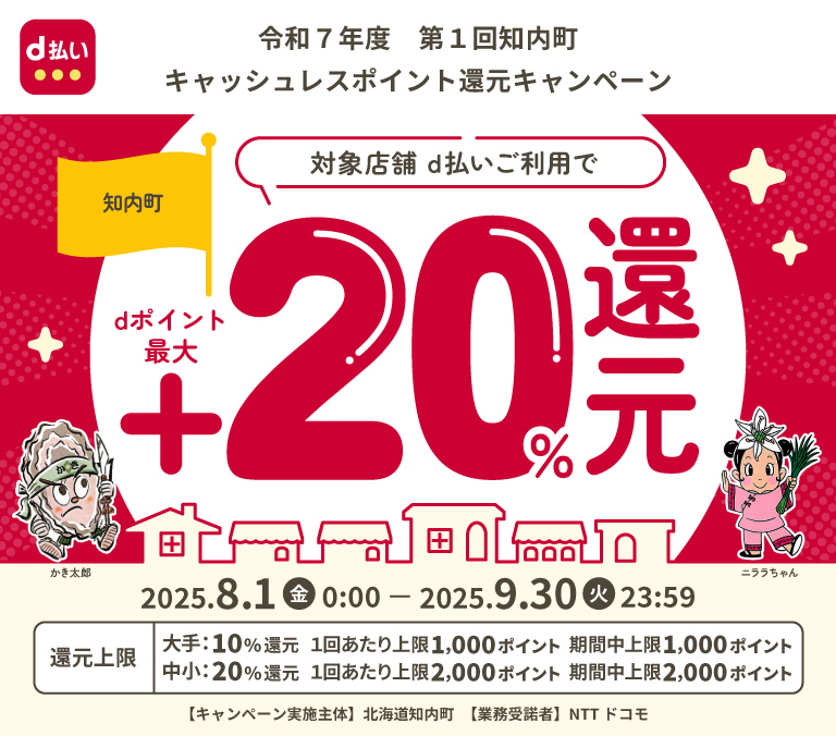 令和7年度 第1回知内町キャッシュレスポイント還元キャンペーン