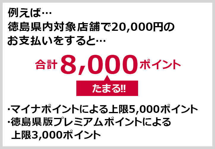 例えば… 10,000円のお支払いで>2,000ポイントたまる！！