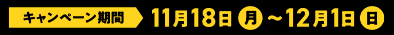 キャンペーン期間 11月18日（月）～12月1日（日）