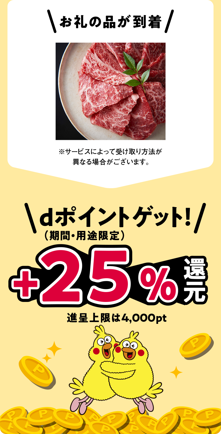 お礼の品が到着　dポイントゲット