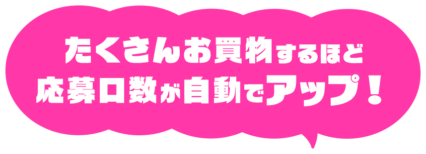たくさんお買物するほど応募口数が自動でアップ!