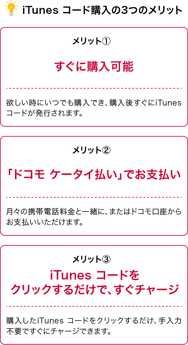 iTunes コード購入の3つのメリット