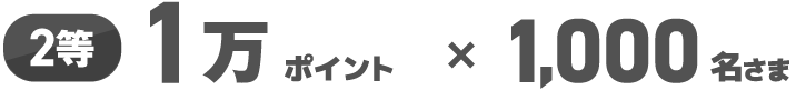 2等 1万ポイント×1,000名さま