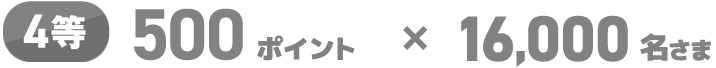 4等 500ポイント×16,000名さま