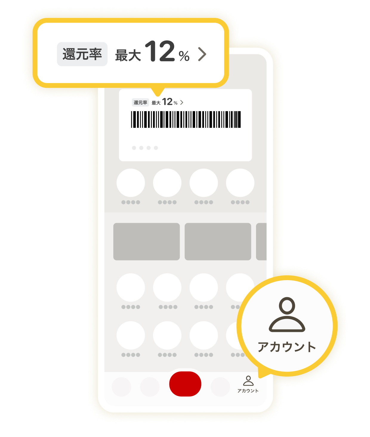 ホーム画面での表示