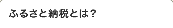 ふるさと納税とは？