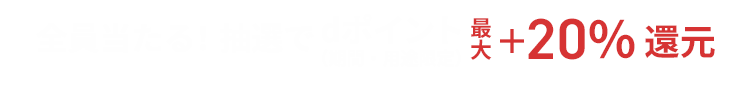 全員当たる！ 抽選でdポイント（期間・用途限定）最大＋20％＊1還元