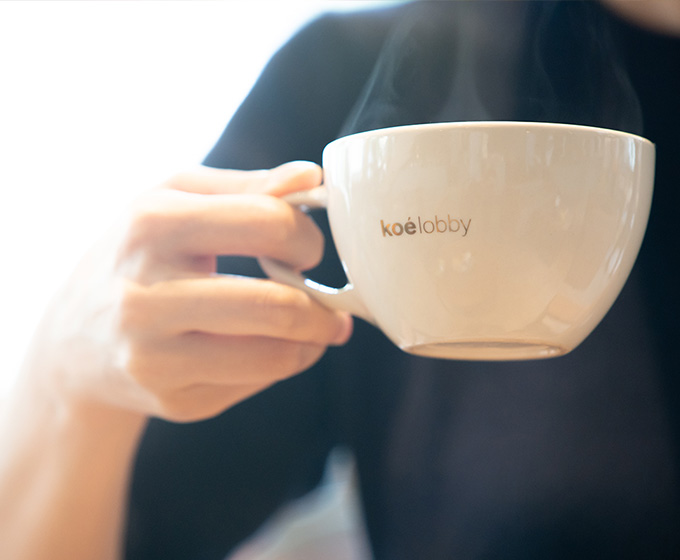 koe lobbyでコーヒータイム