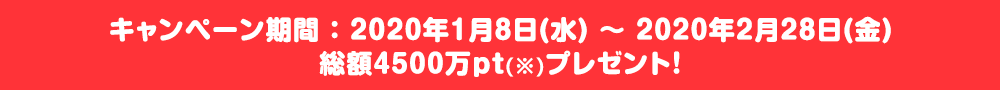 キャンペーン期間:2020年1月8日(水)〜2月28日(金)