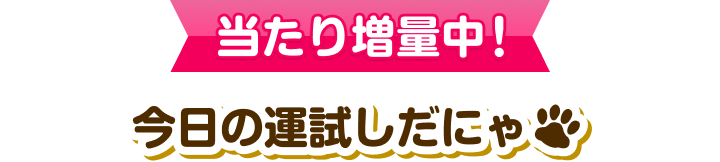 当たり増量中！今日の運試しだにゃ