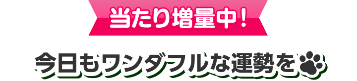 当たり増量中！今日もワンダフルな運勢を