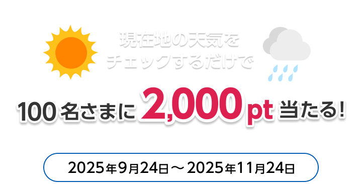 いつもの習慣がおトクになるチャンス！現在の天気をチェックするだけで