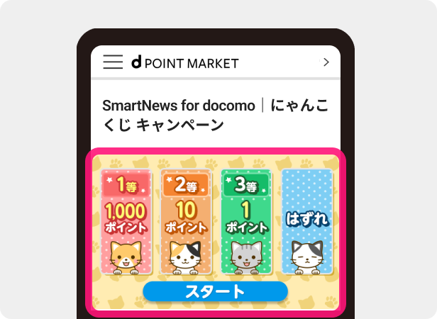 スタート画面をタップしてくじを回す