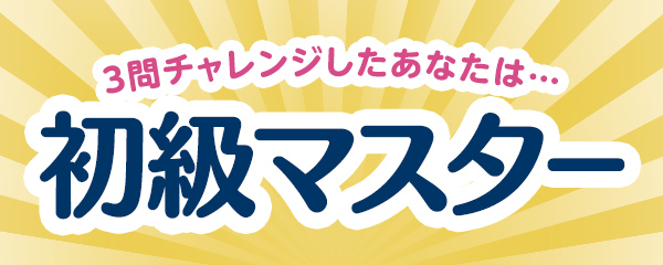 3問チャレンジしたあなたは・・・初級マスター