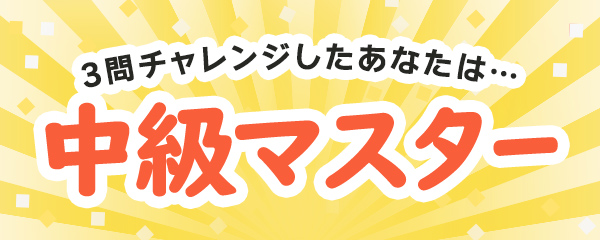 3問チャレンジしたあなたは・・・中級マスター
