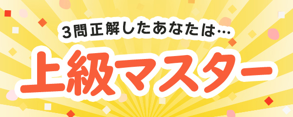3問チャレンジしたあなたは・・・上級マスター