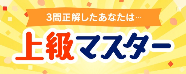 3問チャレンジしたあなたは・・・上級マスター