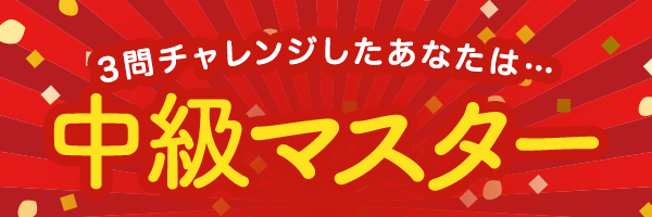 3問チャレンジしたあなたは・・・中級マスター